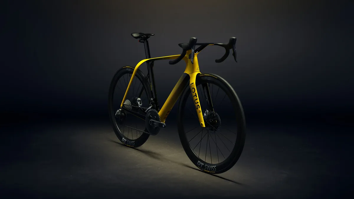HPS WattAssist e-bike, the Lotus Type 136, shown in full on a dark studio background.