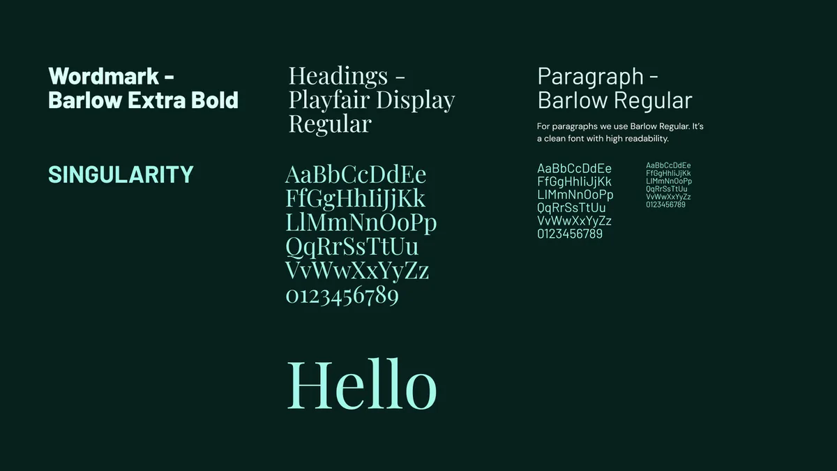 Singularity Film brand identity applied across digital touchpoints.